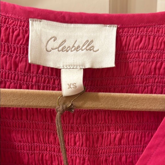 Hot Pink Puff Sleeve Dress - Picture 2 of 3